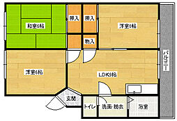 広島高速交通アストラムライン 安東駅 徒歩3分の賃貸マンション 3階3DKの間取り