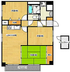 JR山陽本線 新井口駅 徒歩4分の賃貸マンション 3階3LDKの間取り