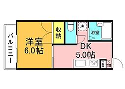 広島高速交通アストラムライン 牛田駅 徒歩17分の賃貸マンション 1階1Kの間取り