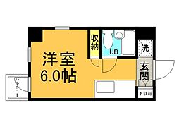 広島電鉄2系統 銀山町駅 徒歩3分の賃貸マンション 7階ワンルームの間取り
