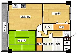 広島高速交通アストラムライン 西原駅 徒歩9分の賃貸マンション 4階2LDKの間取り
