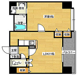広島電鉄2系統 十日市町駅 徒歩2分の賃貸マンション 5階1LDKの間取り