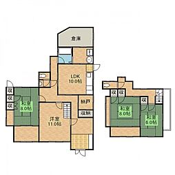 JR呉線 矢野駅 徒歩12分の賃貸一戸建て 1階4SLDKの間取り