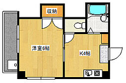 広島電鉄宮島線 高須駅 徒歩3分の賃貸マンション 2階1Kの間取り