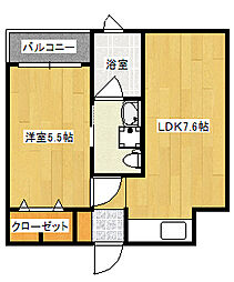 JR山陽本線 天神川駅 徒歩17分の賃貸マンション 4階1LDKの間取り