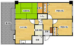 JR山陽本線 向洋駅 徒歩20分の賃貸アパート 1階3DKの間取り