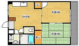 広島電鉄8系統 舟入川口町駅 徒歩14分の賃貸マンション 5階1Kの間取り