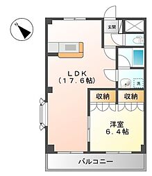 広島高速交通アストラムライン 中筋駅 徒歩8分の賃貸アパート 2階1LDKの間取り