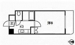JR芸備線 矢賀駅 徒歩7分の賃貸マンション 3階1Kの間取り