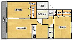 JR芸備線 安芸矢口駅 徒歩12分の賃貸アパート 2階2LDKの間取り