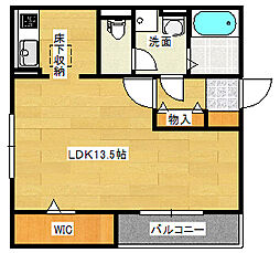 JR芸備線 矢賀駅 徒歩17分の賃貸アパート 1階ワンルームの間取り