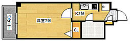広島電鉄1系統 元宇品口駅 徒歩2分の賃貸マンション 7階1Kの間取り