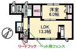 JR山陽本線 安芸中野駅 徒歩25分の賃貸アパート 1階1LDKの間取り