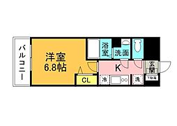 広島電鉄1系統 日赤病院前駅 徒歩7分の賃貸マンション 3階1Kの間取り
