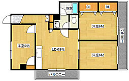 広島電鉄8系統 舟入南駅 徒歩6分の賃貸マンション 5階3DKの間取り
