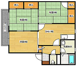 JR呉線 天神川駅 徒歩20分の賃貸アパート 2階3DKの間取り