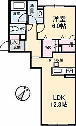 広島高速交通アストラムライン 長楽寺駅 徒歩5分の賃貸アパート 1階1LDKの間取り