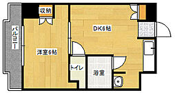 JR呉線 広島駅 徒歩10分の賃貸マンション 7階1DKの間取り