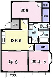 JR芸備線 玖村駅 徒歩23分の賃貸アパート 1階3DKの間取り