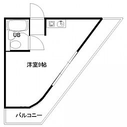 広島高速交通アストラムライン 安東駅 徒歩3分の賃貸マンション 2階ワンルームの間取り