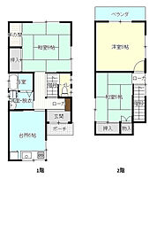 広島高速交通アストラムライン 安東駅 徒歩17分の賃貸一戸建て 1階3DKの間取り