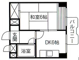 JR山陽本線 広島駅 徒歩7分の賃貸マンション 6階1DKの間取り