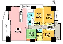 JR可部線 下祇園駅 徒歩11分の賃貸マンション 12階4LDKの間取り