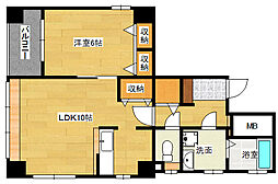 広島電鉄2系統 十日市町駅 徒歩3分の賃貸マンション 3階1LDKの間取り