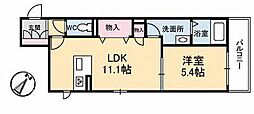 広島電鉄2系統 広島駅駅 徒歩12分の賃貸マンション 3階1LDKの間取り