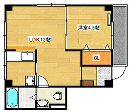 広島電鉄宮島線 古江駅 徒歩3分の賃貸マンション 2階1LDKの間取り