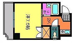 JR可部線 三滝駅 徒歩8分の賃貸マンション 4階1Kの間取り