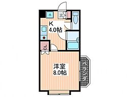 JR可部線 安芸長束駅 徒歩13分の賃貸マンション 4階1Kの間取り
