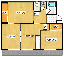 広島電鉄宮島線 草津南駅 徒歩8分の賃貸マンション 4階3DKの間取り