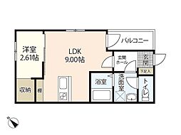 広島電鉄宮島線 高須駅 徒歩3分の賃貸アパート 3階1LDKの間取り