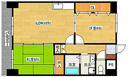 広島高速交通アストラムライン 白島駅 徒歩6分の賃貸マンション 5階2LDKの間取り