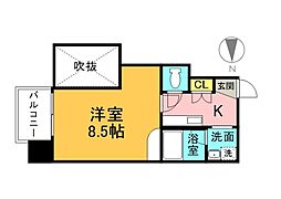 広島電鉄1系統 袋町駅 徒歩6分の賃貸マンション 7階1Kの間取り