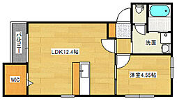 広島電鉄8系統 舟入南駅 徒歩15分の賃貸アパート 3階1LDKの間取り