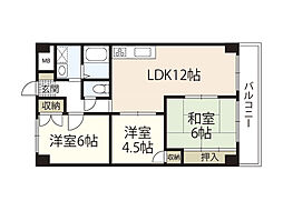 JR芸備線 矢賀駅 徒歩29分の賃貸マンション 2階3LDKの間取り