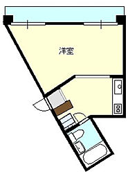 広島電鉄2系統 広電西広島(己斐)駅 徒歩4分の賃貸マンション 5階ワンルームの間取り