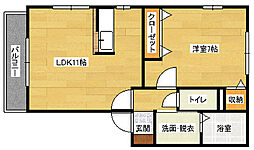 広島電鉄2系統 広島駅駅 徒歩10分の賃貸アパート 2階1LDKの間取り