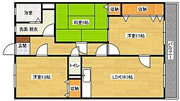 広島高速交通アストラムライン 上安駅 徒歩5分の賃貸マンション 1階3LDKの間取り