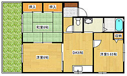 広島電鉄2系統 広電西広島(己斐)駅 徒歩29分の賃貸マンション 1階3DKの間取り