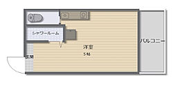 広島電鉄2系統 小網町駅 徒歩1分の賃貸マンション 3階ワンルームの間取り