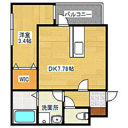 広島電鉄8系統 江波駅 徒歩12分の賃貸アパート 3階1DKの間取り