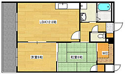 広島電鉄宮島線 古江駅 徒歩9分の賃貸マンション 1階2LDKの間取り