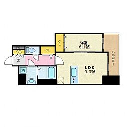 広島電鉄1系統 日赤病院前駅 徒歩7分の賃貸マンション 6階1LDKの間取り