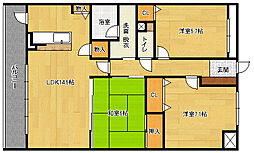 広島高速交通アストラムライン 中筋駅 徒歩5分の賃貸マンション 2階3LDKの間取り