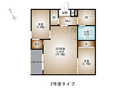 広島電鉄8系統 舟入町駅 徒歩6分の賃貸アパート 2階2LDKの間取り