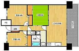 広島高速交通アストラムライン 西原駅 徒歩9分の賃貸マンション 2階2LDKの間取り