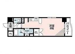 広島電鉄8系統 舟入川口町駅 徒歩15分の賃貸マンション 2階ワンルームの間取り
